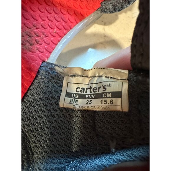 Carters Toddler Shark Themed Sandals Gray & Red Size 9M - Picture 3 of 7